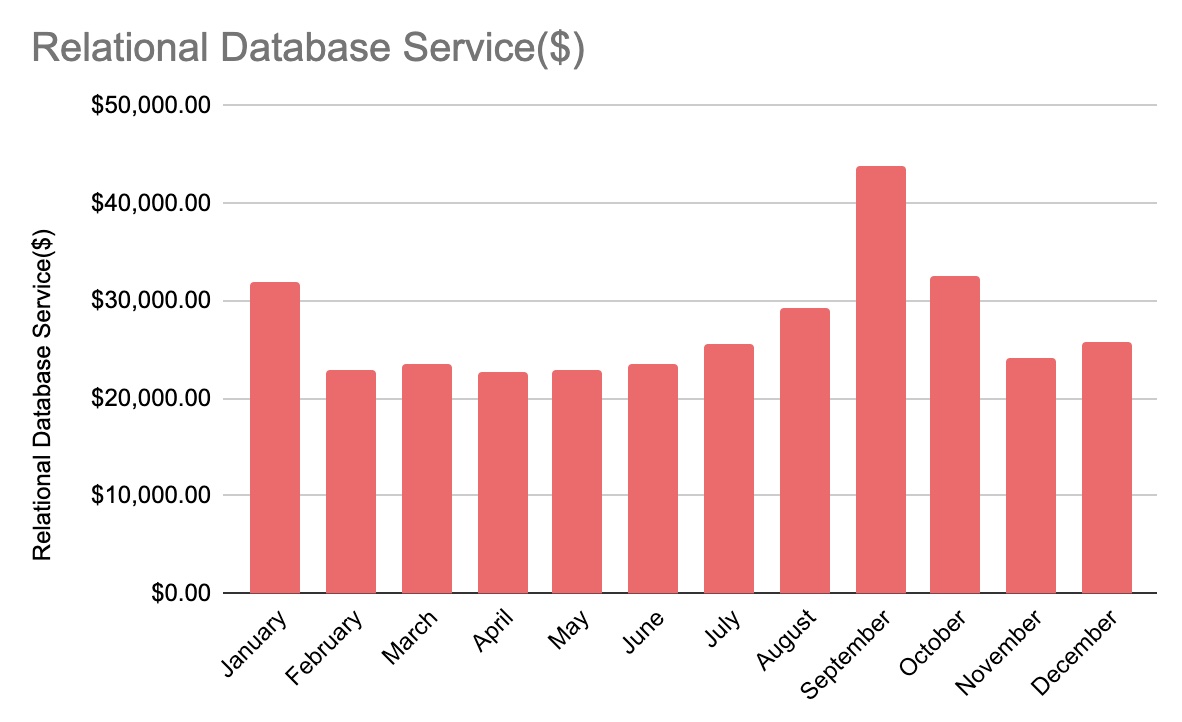 Monthly RDS Spend Chart